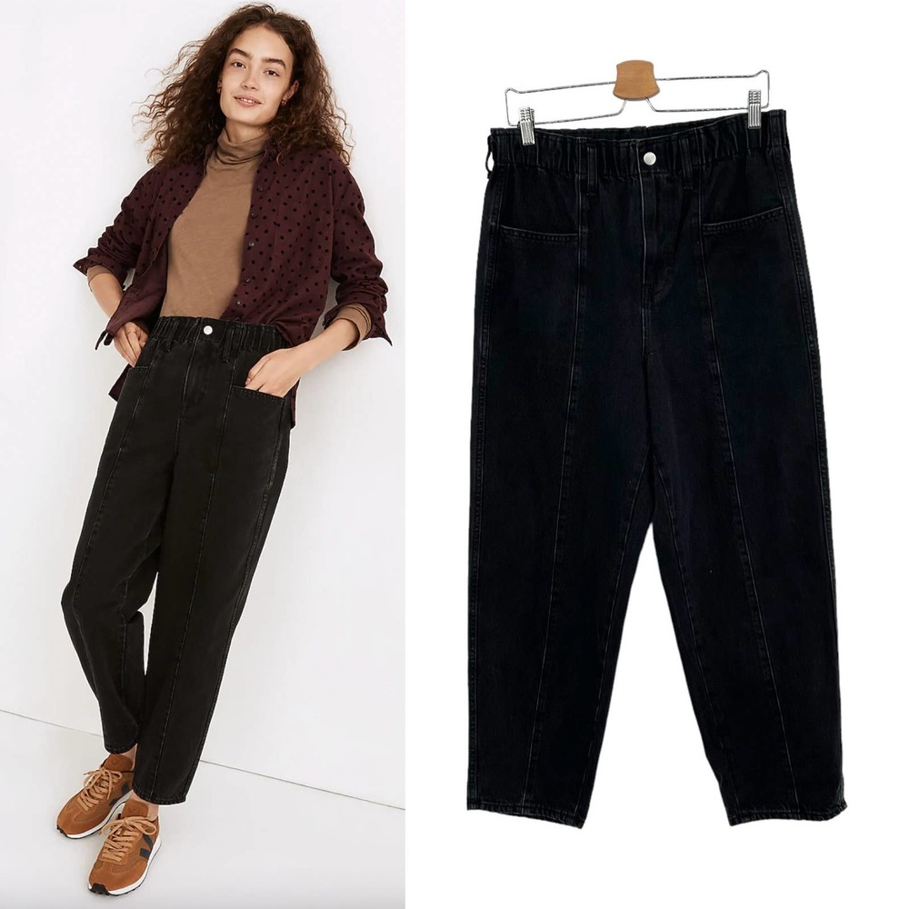 Madewell Pull-On Balloon Jeans in Hobson Wash: Paperbag Edition Size Medium